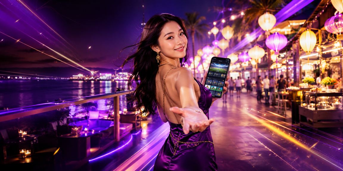 Cảnh chợ đêm Phú Quốc với người dùng đặt cược thể thao trên mobile